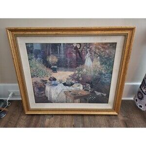 Vintage Ethan Allen "The Luncheon" By Claude Monet Framed Print 30.5" X 26"